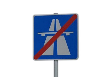 Verkehrsschild "Ende der Autobahn"