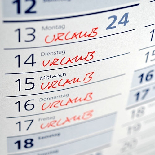 Kalender mit Urluabstage